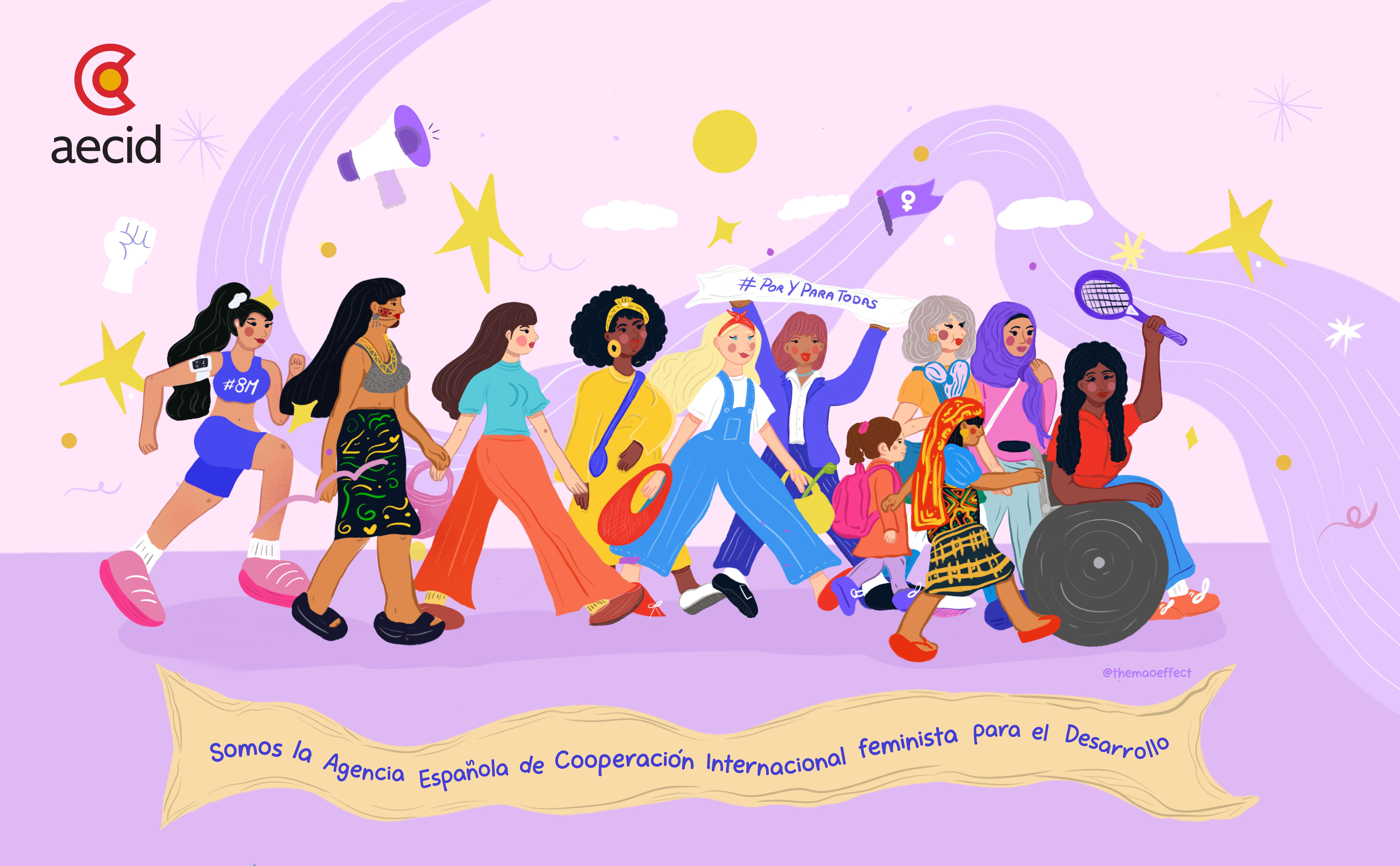 Ilustración de artista panameña en conmemoración al Día de la Mujer, 8 de marzo.